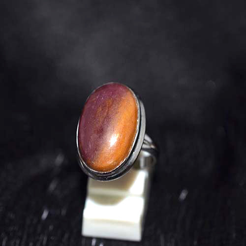 925 Sterling Silver Mookaite Oval Ring