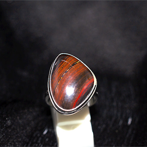 925 Sterling Silver Red Tiger Eye Freeform Ring