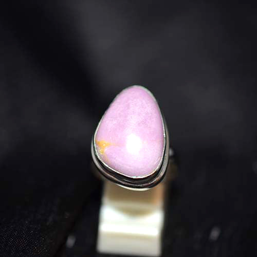 925 Sterling Silver Phosphosiderite Teardrop Double Bezel Ring