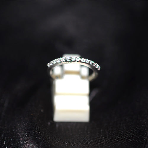 925 Sterling Silver Cubic Zirconia Slim Eternity Band Ring