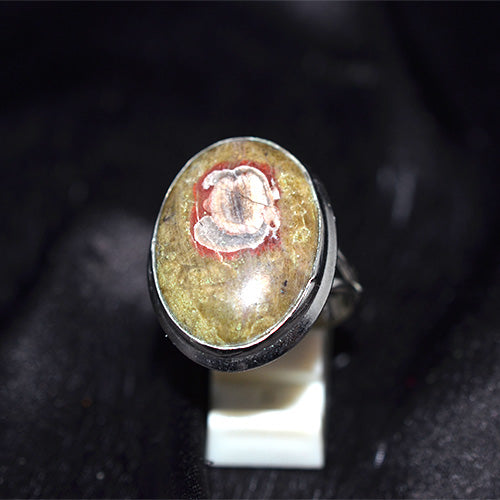 925 Sterling Silver Rosetta Jasper Oval Ring