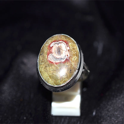 925 Sterling Silver Rosetta Jasper Oval Ring