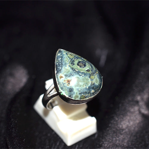 925 Sterling Silver Kambaba Jasper Classic Teardrop Ring