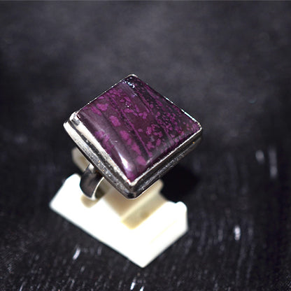 925 Sterling Silver Square Sugilite Ring