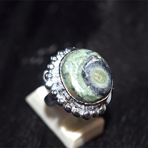925 Sterling Silver Oval Kambaba Jasper Turkish Ring