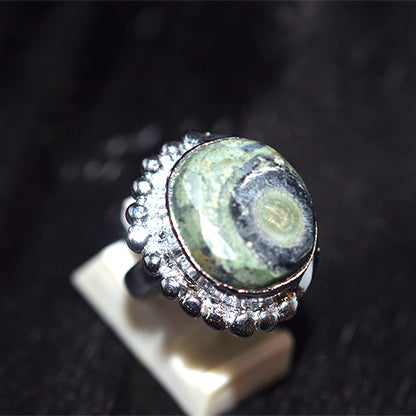 925 Sterling Silver Oval Kambaba Jasper Turkish Ring