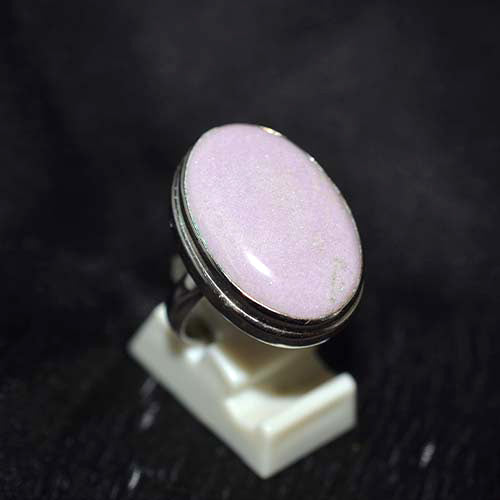 925 Sterling Silver Phosphosiderite Oval Double Bezel Ring