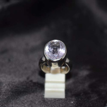 925 Sterling Silver Light Amethyst Dome Ring