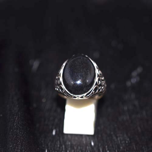 925 Sterling Silver Black Onyx Scrollwork Ring