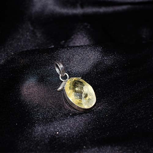 925 Sterling Silver Yellow Citrine Freeform Pendant