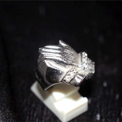 925 Sterling Silver Sculpted Fist Signet Ring