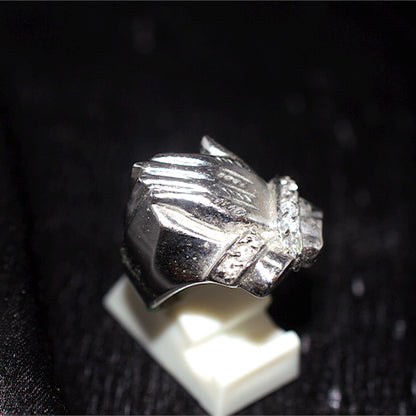 925 Sterling Silver Sculpted Fist Signet Ring