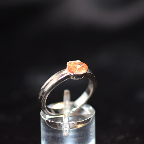 925 Sterling Silver Orange Citrine Solitaire Ring