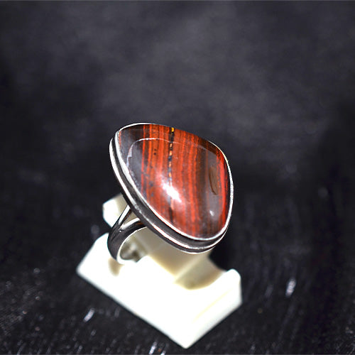 925 Sterling Silver Red Tiger Eye Freeform Ring