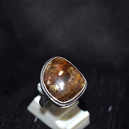 925 Sterling Silver Brown Jasper Freeform Ring