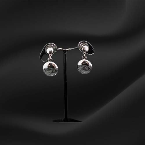 925 Sterling Silver Spherical Drop Earrings