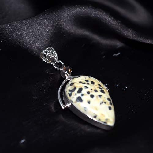 925 Sterling Silver Dalmatian Jasper Designer Pendant