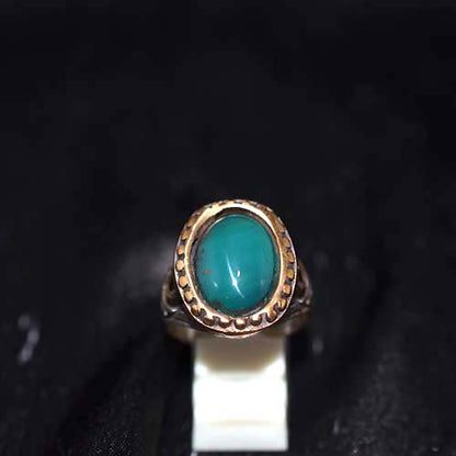 925 Sterling Silver Teal Onyx Ornate Design Ring