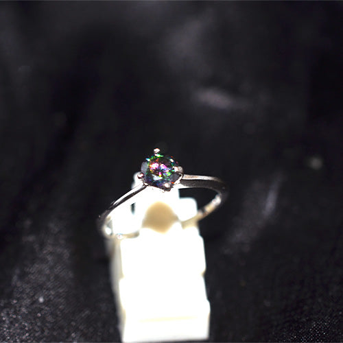 925 Sterling Silver Mystic Topaz Solitaire Ring