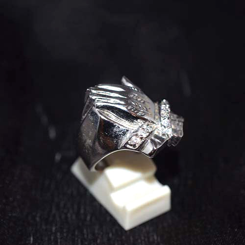 925 Sterling Silver Cubic Zirconia Praying Hands Motif Ring