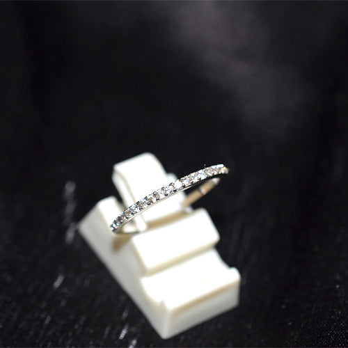 925 Sterling Silver Cubic Zirconia Pave Band Ring