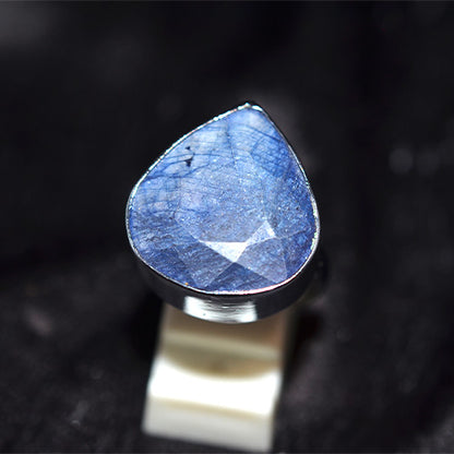 925 Sterling Silver Pear-Shaped Kyanite Ring