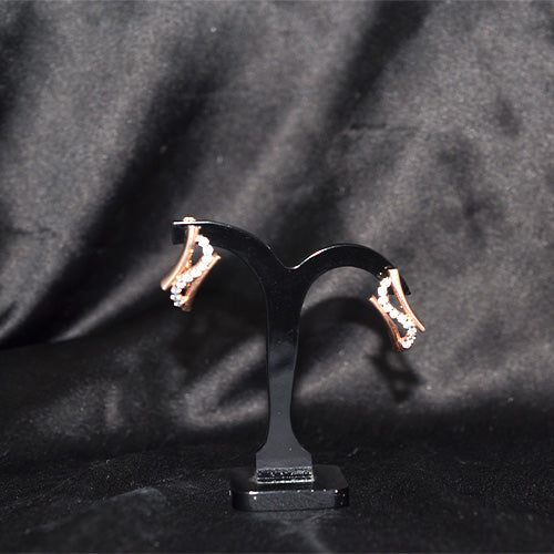 6 Carat Gold Plated Curved Pavé Crystal Stud Earrings