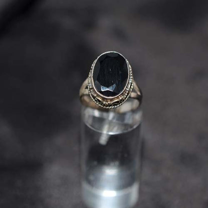 925 Sterling Silver Black Onyx Oval Vintage Ring
