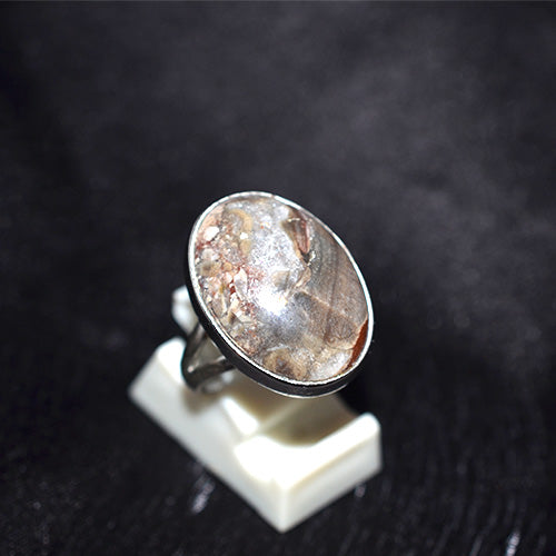 925 Sterling Silver Oval Brecciated Jasper Ring