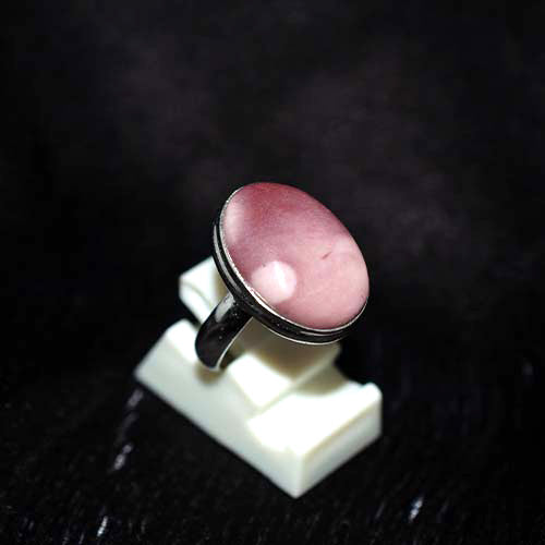 925 Sterling Silver Rhodochrosite Oval Ring