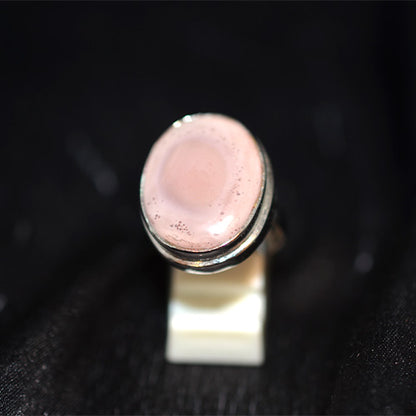 925 Sterling Silver Oval Pink Jasper Ring