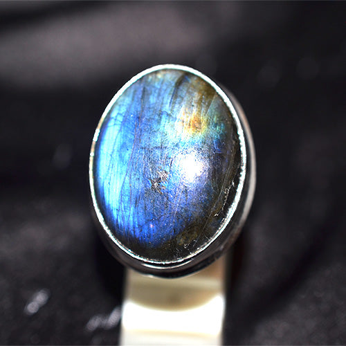 925 Sterling Silver Oval Labradorite Cabochon Turkish Ring