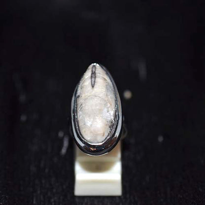 925 Sterling Silver Black Rutile Quartz Marquise Ring