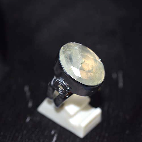 925 Sterling Silver Oval Lemon Quartz Ring