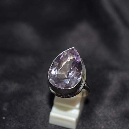 925 Sterling Silver Lavender Amethyst Teardrop Ring