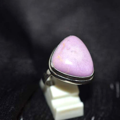 925 Sterling Silver Vibrant Phosphosiderite Rounded Triangle Ring