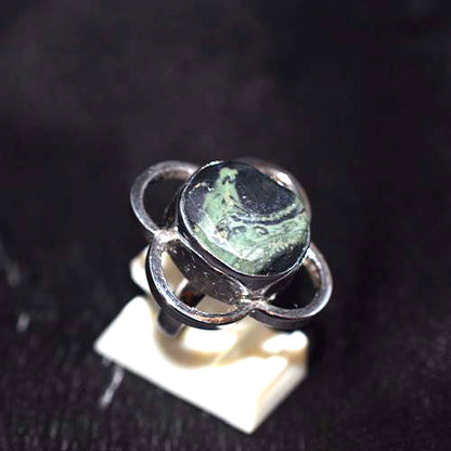 925 Sterling Silver Kambaba Jasper Clover Ring