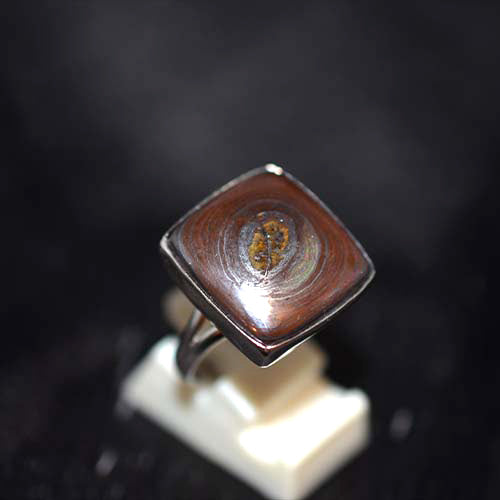 925 Sterling Silver Banded Jasper Circular Ring