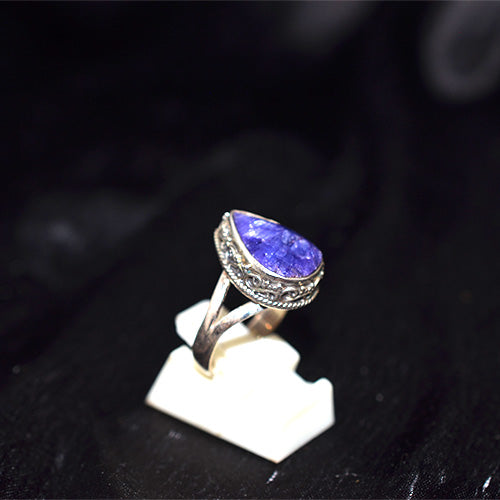 925 Sterling Silver Turkish Teardrop Tanzanite Ring