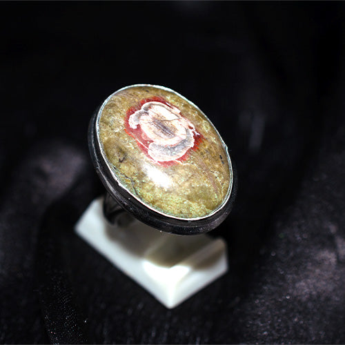 925 Sterling Silver Rosetta Jasper Oval Ring