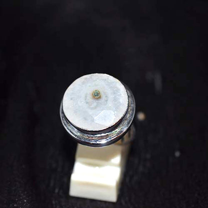 925 Sterling Silver Solar Quartz Ring