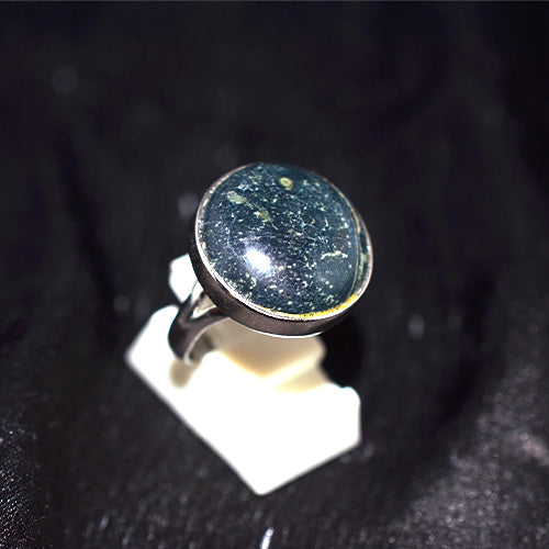 925 Sterling Silver Ocean Jasper Round Ring