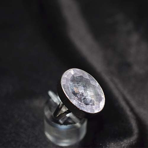 925 Sterling Silver Rose Quartz Large Oval Ring