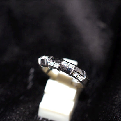 925 Sterling Silver Bamboo Pattern Band Ring