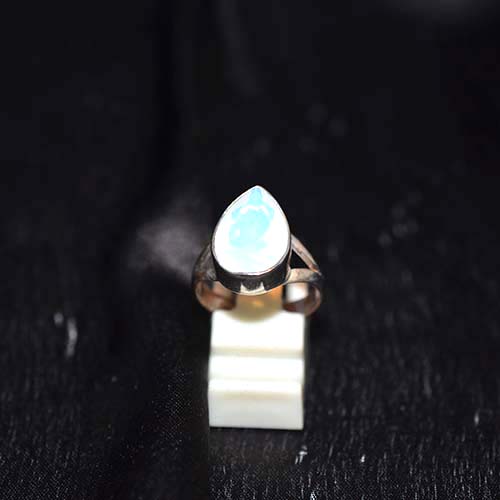 925 Sterling Silver Teardrop Opalite Ring