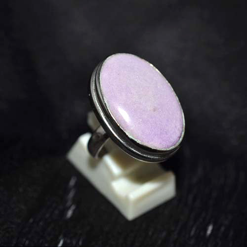 925 Sterling Silver Phosphosiderite Large Oval Double Bezel Ring