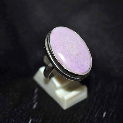 925 Sterling Silver Phosphosiderite Large Oval Double Bezel Ring