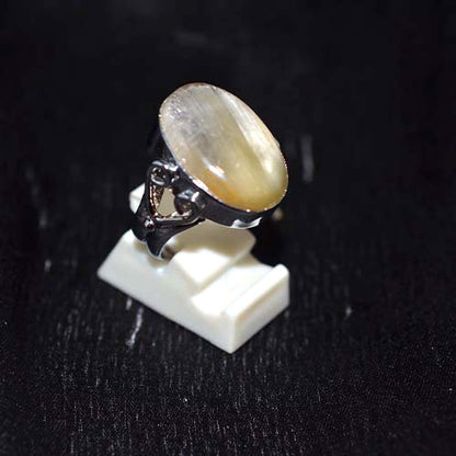 925 Sterling Silver Oval Cat’s Eye Ring