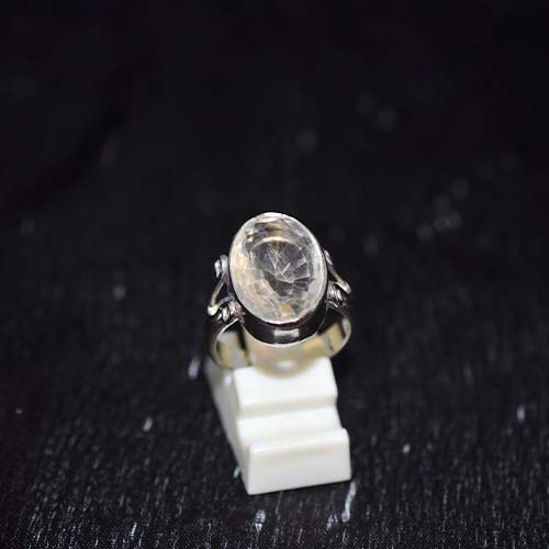 925 Sterling Silver Clear Quartz Oval Ring