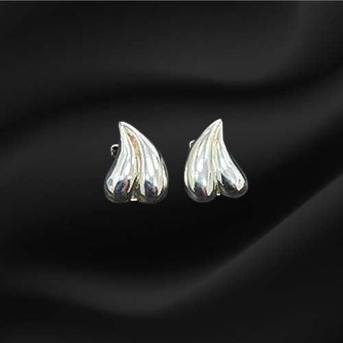 925 Sterling Silver Sculpted Petal Earrings